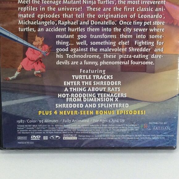 1987 Teenage Mutant Ninja Turtles DVD Entertainment Ages 5+ Cowabunga Dude NIP - Picture 2 of 5